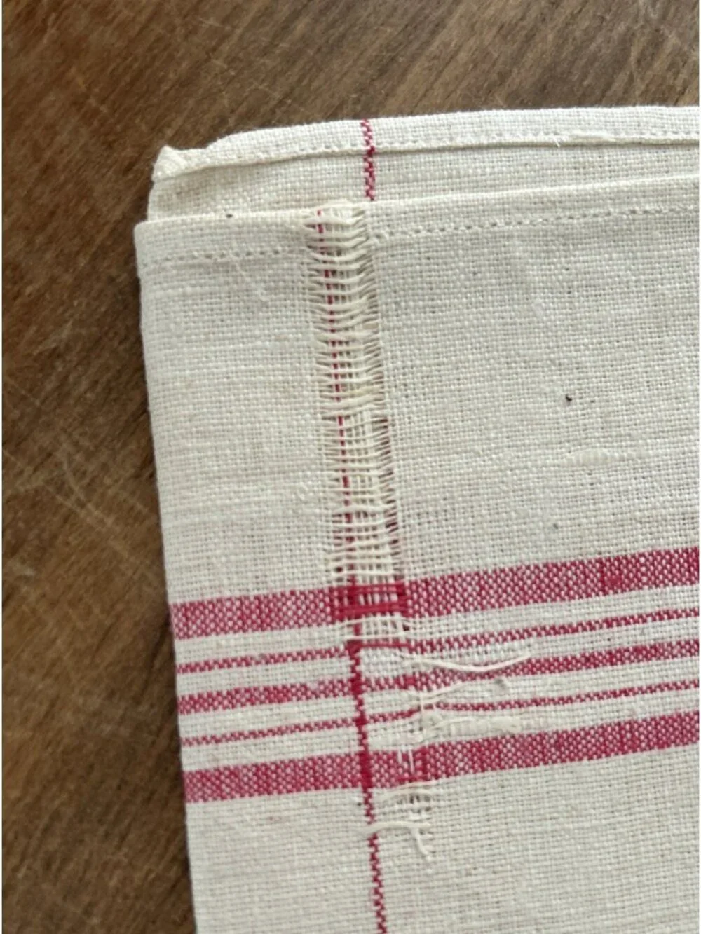 Pair of Antique Vintage Rustic French TORCHON Linen Dish Tea Towels Farmhouse